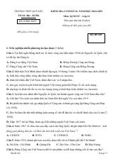 Đề thi Học kì 2 Lịch sử 12 năm 2024-2025 trường THPT Quế Sơn (Đà Nẵng)